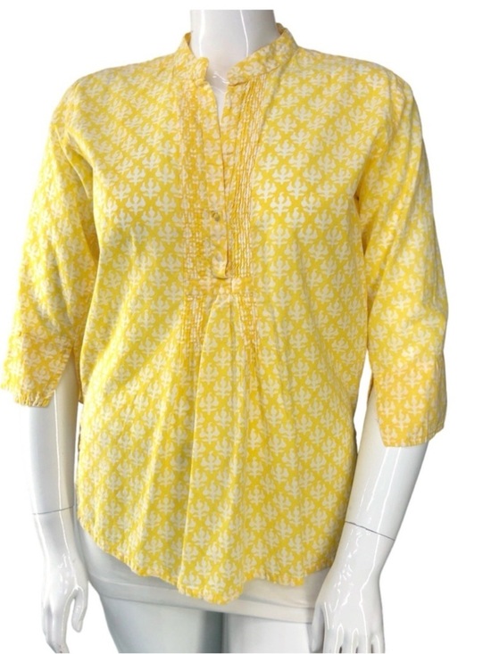 Roberta Roller Rabbit Tops - Roberta Roller Rabbit Yellow Printed Tunic Top
